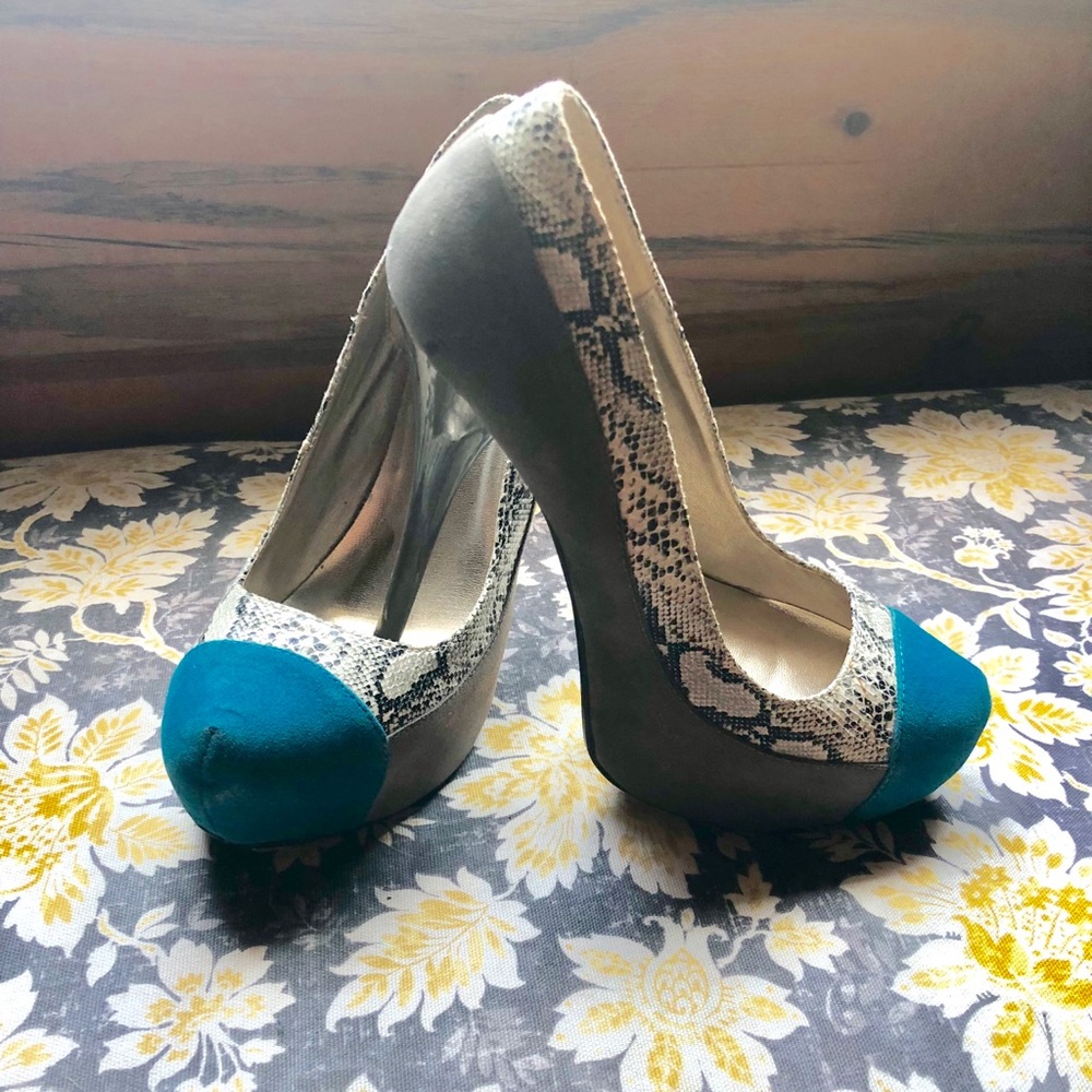 Just fabulous snakeskin platform stilettos